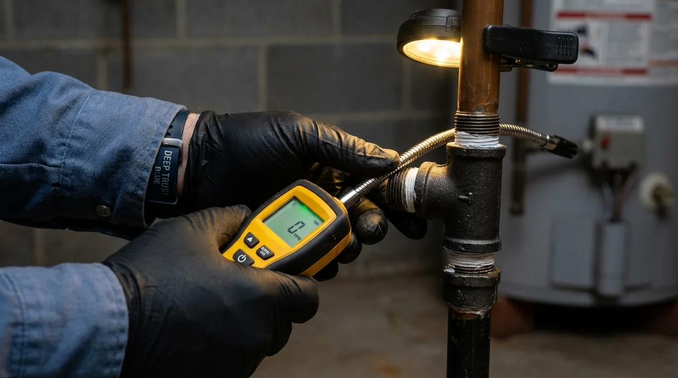 Gas leak detection with electronic sniffer by Johns Plumbing LLC in Sahuarita