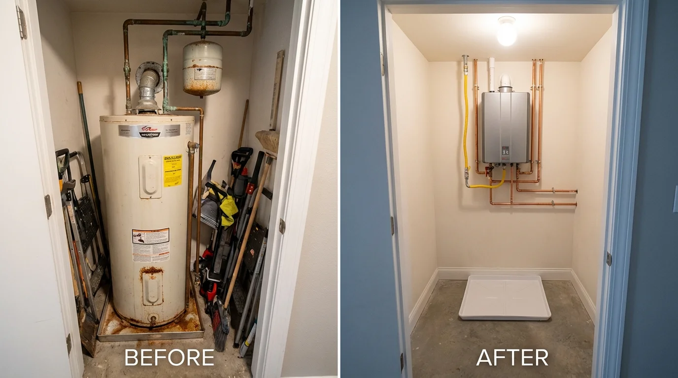 Tank water heater versus wall-mounted tankless unit comparison for Sahuarita, AZ homeowners